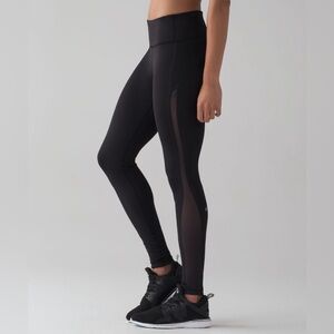 LULULEMON Smooth Stride Tight• in Black • Size 2 • Mesh Repairs•